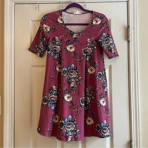 Pink Rose XS Dark Pink Floral Dress